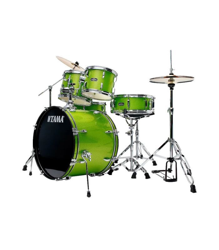 TAMA ST52H6-LGS STAGESTAR 5-piece complete kit with 22" bass drum - Lime Green - Image 2