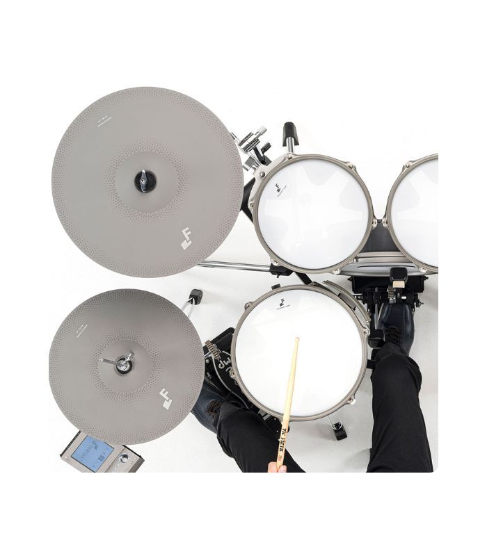 EFNOTE 3 -3X Standard 6 Pieces Electric Drum Set Includes 4 Cymbals, 3 Lambda Tripod Cymbal & Snare Stands, Black Oak Finish (Kick Pedal & Hi Hat Stand Not Included) - Image 7