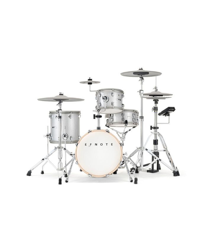 EFNOTE 5 - 5 Standard 4 Pieces Electric Drum Set Includes 4 Cymbals, Includes Splash Cymbal Arm, White Sparkle Finish  (Hardware Not Included) - Image 10