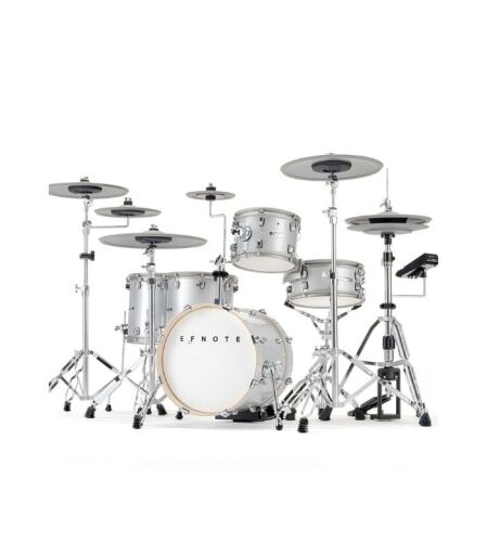 EFNOTE 5 - 5 Standard 4 Pieces Electric Drum Set Includes 4 Cymbals, Includes Splash Cymbal Arm, White Sparkle Finish  (Hardware Not Included) - Image 1