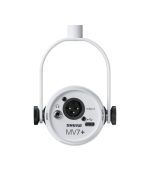 Shure MV7+ Podcast Microphone, Enhanced Audio, LED Touch Panel, USB-C & XLR Outputs, Auto Level Mode, Digital Pop Filter, Reverb Effects, Podcasting, Streaming, Recording - White