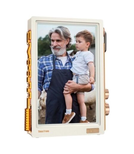 divoom time frame white main Divoom Times Frame-10.1" Digital Picture Frame Transparent IPS Smart Linux OS with RGBLED Rotary Knob WiFi 64GB 400+Clock Faces Widget 50+API Feeds Gift Mode Pixel Art Community Personalized Display