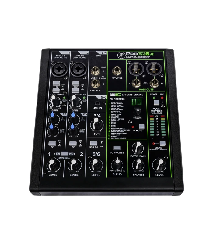ProFX6v3 Professional 6 Channel Mixer with Effects & USB