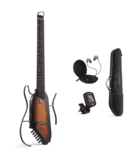 Donner HUSH-I Acoustic-Electric Guitar Kit for Travel Silent Practice Color: Mahogany-Sunburst