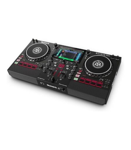 Numark Mixstream Pro+ Standalone DJ Controller, Amazon Music Unlimited Streaming, Mixer, Touchscreen, WiFi, Speakers, Works with Serato and Virtual DJ