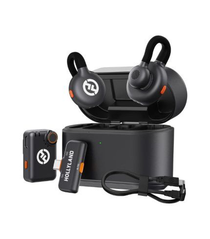 Hollyland Lark M2S Combo (Camera RX+USB-C RX+ Lightning Cable) Wireless Lavalier Microphone for iPhone/Camera/Android/PC, Titanium Clip, Noise Cancelling, 30H Use, Vlog, Interview, Content Creation