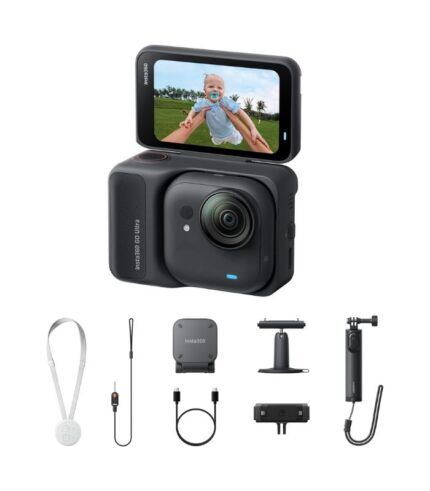 Insta360 GO Ultra Midnight Black Creator Bundle inc Mini 2-in-1 Tripod 2.0, Quick Release Mount & Pivot Stand