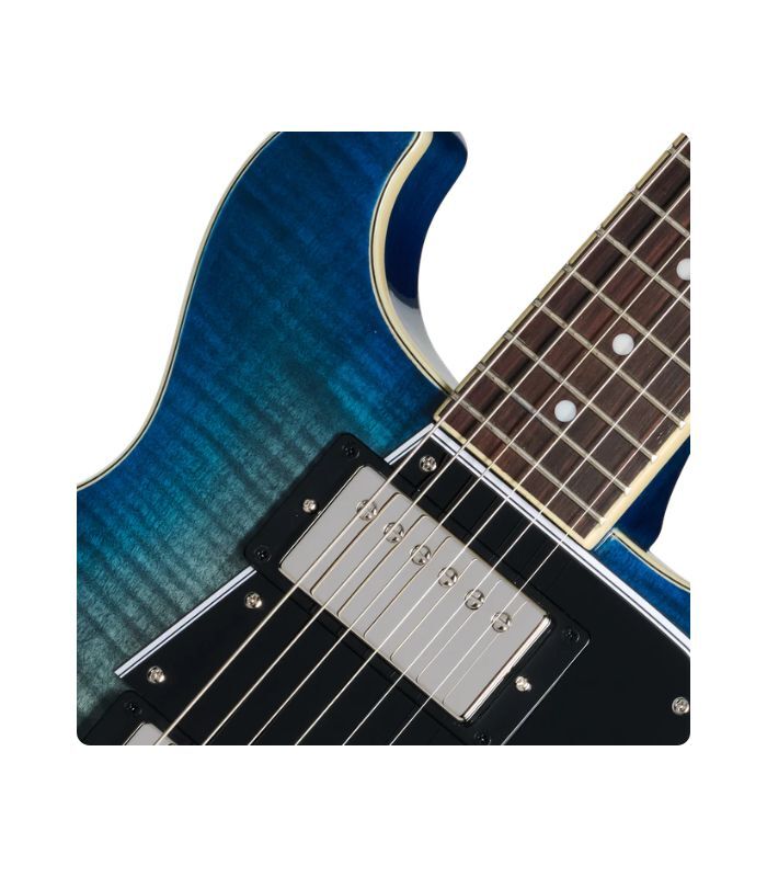 ⁦إيبيفون - جيتار ليز بول بفتحة مزدوجة وسطح مزخرف - لون ماء المحيط⁩ - الصورة ⁦7⁩