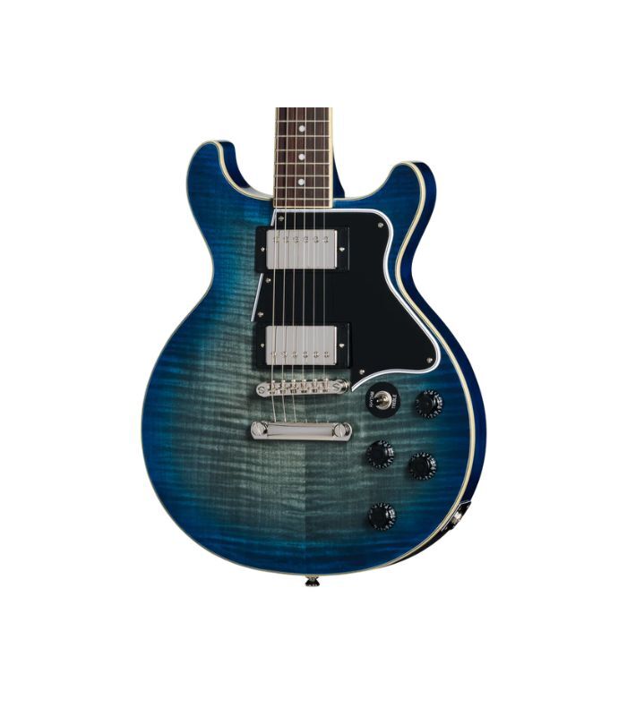 ⁦إيبيفون - جيتار ليز بول بفتحة مزدوجة وسطح مزخرف - لون ماء المحيط⁩ - الصورة ⁦2⁩