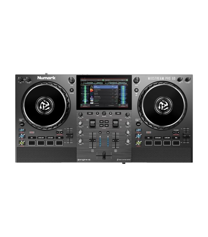 Numark MIXSTREAMPROGO Battery-Powered Standalone Streaming DJ Controller with Amazon Music, Wi-Fi, USB