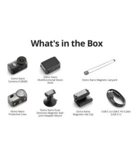 DJI Osmo Nano Standard Combo (128GB), Small 4K/60fps Vlogging Camera with a 1/1.3″ Sensor, 143° Wide FOV Video, 200-Min Recording, Magnetic POV Cam 4K for Sports, Vlog, UAE Version, Official Warranty