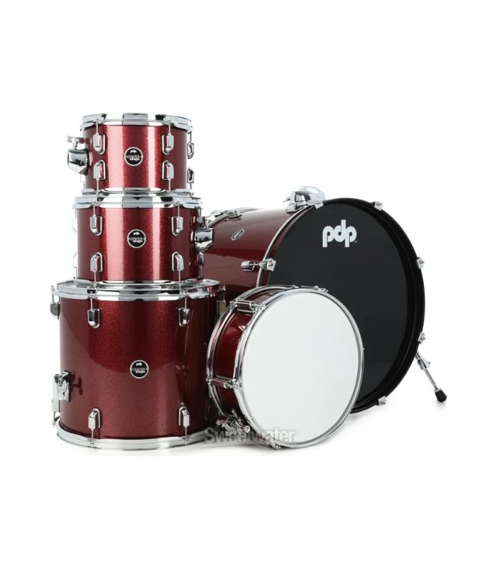 PDP Drums - PDCE2215KTRR Center Stage 5-Pieces Drumset with Hardware and Cymbals - Ruby - Image 3