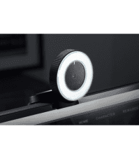 Razer-Kiyo with built-in ring light for streaming mounted on the screen