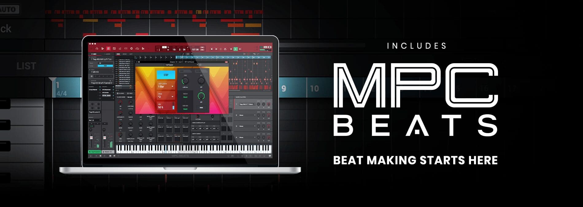 MPC Beats is the revolutionary DAW software based on the legendary MPC hardware. Discover the power to sample, chop, edit, record, mix, and master complete songs and records right from your computer.