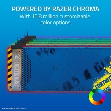Razer Goliathus Chroma Gaming Mouse Pad with RGB Lighting - Fortnite Edition, Micro-Textured Cloth Surface, Non-Slip Rubber Base, Cable Catch for Cable Mgt, Extended Size, Blue | RZ02-02500800-R3M1