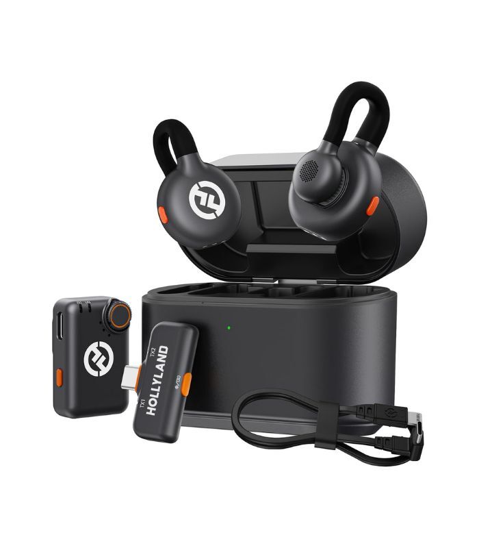 Hollyland Lark M2S Combo (Camera RX+USB-C RX+ Lightning Cable) Wireless Lavalier Microphone for iPhone/Camera/Android/PC, Titanium Clip, Noise Cancelling, 30H Use, Vlog, Interview, Content Creation