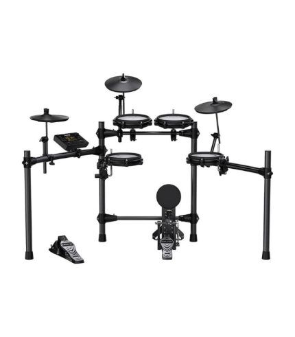 NuX DM-210 All Mesh Head Entry-Level Recordable Digital Drum Kit with Mesh Drum Pads, Independent Kick Drum, Diverse Sound Library, and Coach Function
