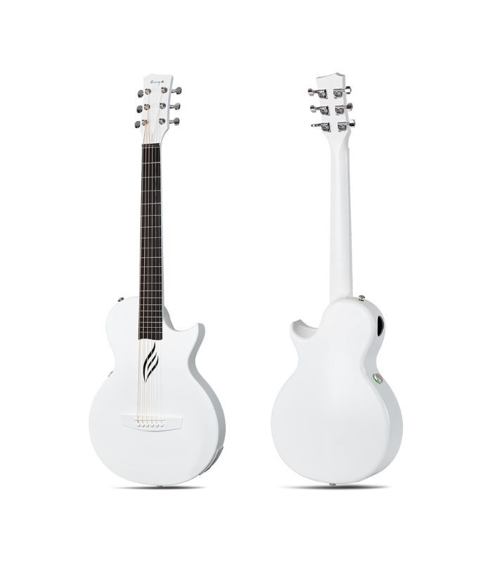Enya NOVA Go SP1 Carbon Fiber Acoustic Electric Guitar with Smart AcousticPlus 35 Inch Travel Acustica Guitarra Starter Bundle Kit of Gig Bag, Strap, Strings, Charging Cable, Instrument Cable(