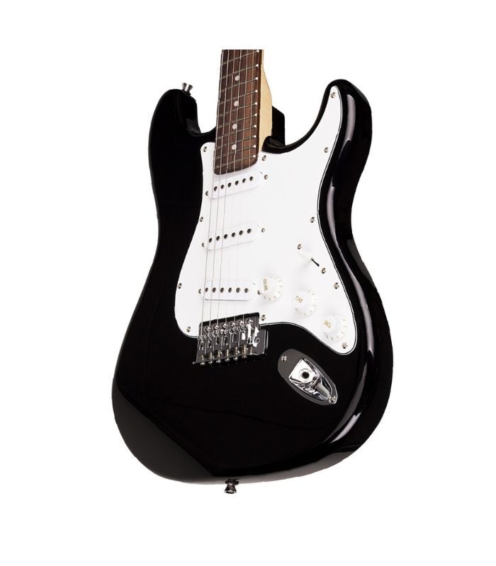 SX Guitar SE1-SK-BK Stratocaster Electric Package Guitar - Black - Image 4
