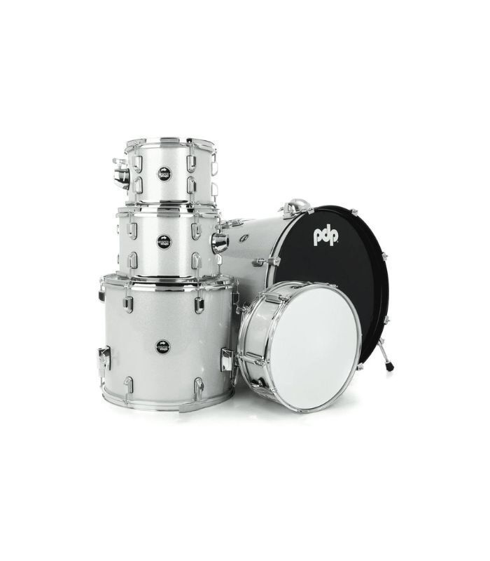 PDP Drums - PDCE2215KTDW Center Stage 5-Pieces Drumset with Hardware and Cymbals - Diamond Silver - Image 3