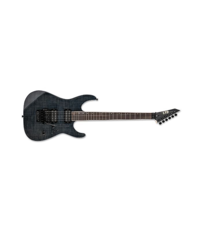 ESP - LTD M-200 Electric Guitar Flammed Maple with Floyd Rose, See Thru Black Finish - Image 8