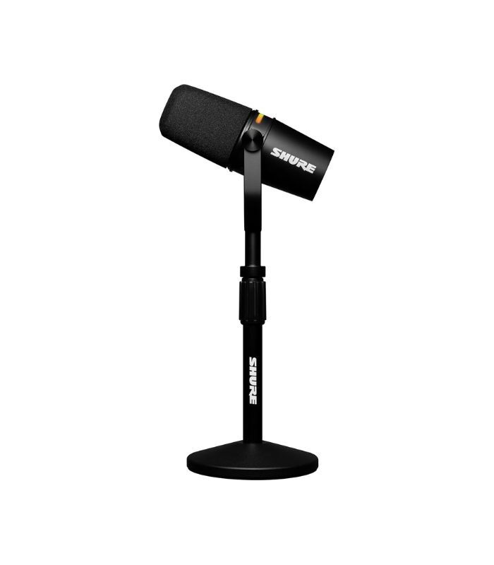 Shure MV7+ Podcast Microphone Bundle, Enhanced Audio, LED Touch Panel, USB-C & XLR Outputs, Auto Level Mode, Digital Pop Filter, Reverb Effects, Podcasting, Streaming, Recording - Black