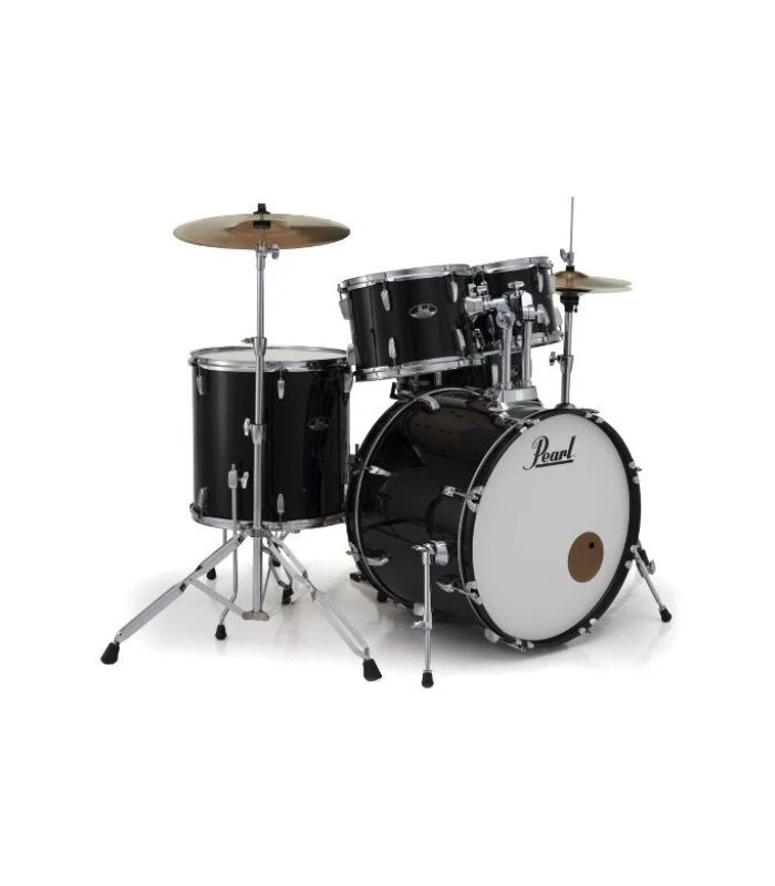 Pearl Roadshow 5pc Drum Set 2216B/1008T/1209T/1616F/1455S With Cymbal & Hardware Jet Black Finish - Image 3