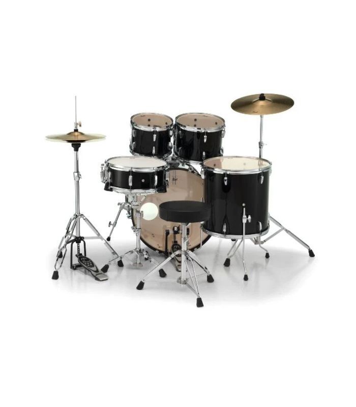 Pearl Roadshow 5pc Drum Set 2216B/1008T/1209T/1616F/1455S With Cymbal & Hardware Jet Black Finish - Image 2