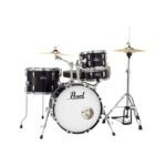 Pearl Roadshow 4-pcs Drum Set 1812B/1007T/1410F/1350S with Cymbal & Hardware Jet Black Finish