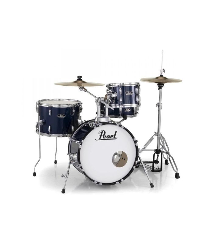 Pearl Roadshow 4pc Drum Set 1812B/1007T/1410F/1350S with Cymbal & Hardware Royal Blue Metallic Finish - Image 2