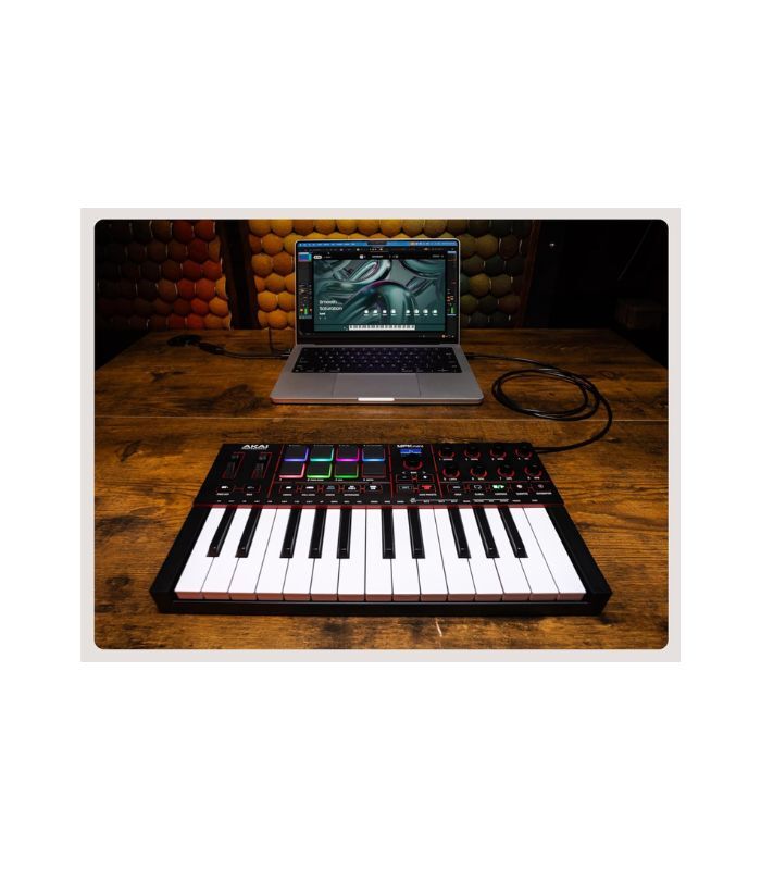 Akai Professional MPK Mini IV USB-C MIDI Keyboard Controller for Beginners and Producers - MPC Drum Pads, 360° Knobs, Pitch & Mod Wheels, Lessons and Music Production Software with 1000+ Sounds,