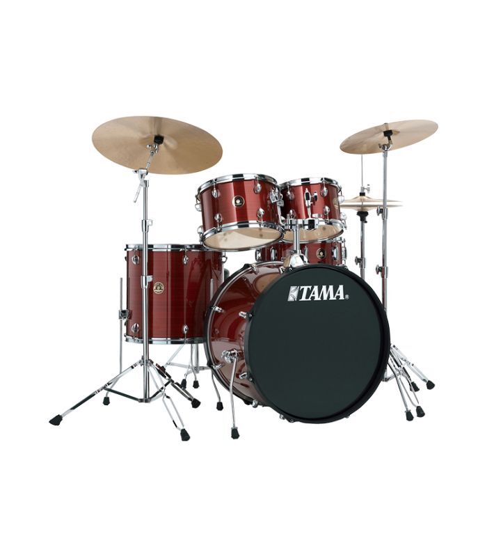 TAMA RM52KH4-RDS 5-piece complete kit with 22" bass drum - no throne & cymbals - Red Stream - Image 1