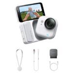 Insta360 GO Ultra - Tiny 4K Cam, Lightweight & Portable, Low Light Excellence, Mount Anywhere, FlowState Stabilization, 200 Min Battery Life (Standard Bundle, Artic White)