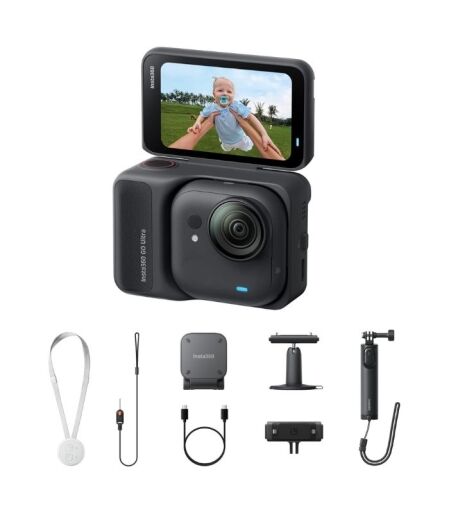 Insta360 GO Ultra Midnight Black Creator Bundle inc Mini 2-in-1 Tripod 2.0, Quick Release Mount & Pivot Stand