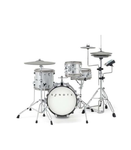 EFNOTE - E Mini Standard 4 Pieces Electric Drum Set Includes 3 Cymbals, Snare & Cymbal Stand, White Sparkle Finish (Kick Pedal & Hi Hat Stand Not Included) - Image 1