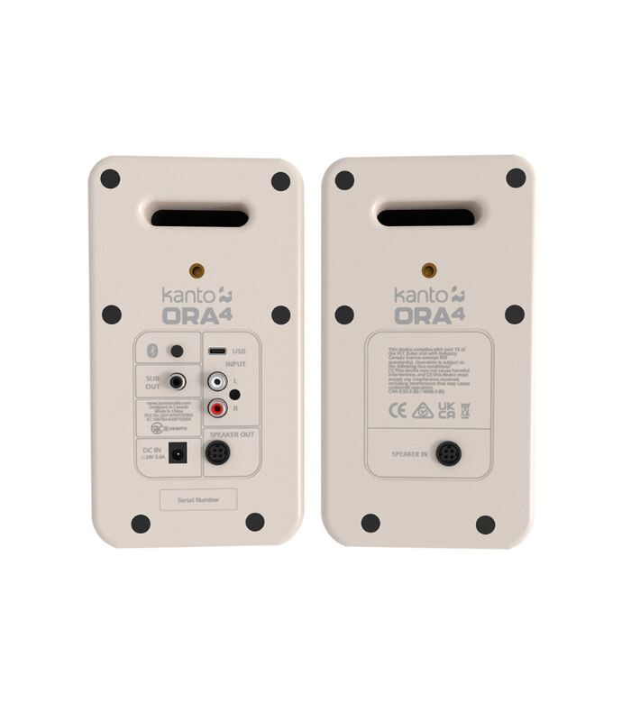 Kanto Audio - ORA4 140W Powered Reference Speakers with USB-C Input and Bluetooth - Cream, Pair - Image 2