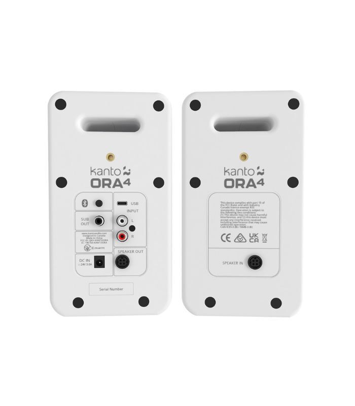 Kanto Audio - ORA4 140W Powered Reference Speakers with USB-C Input and Bluetooth - Matte White, Pair - Image 2