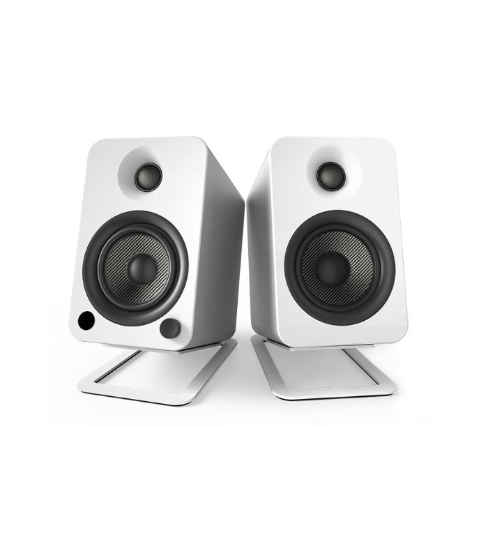 Kanto Audio - S4W Angled Desktop Speaker Stands for Midsize Speakers - White, Pair - Image 2