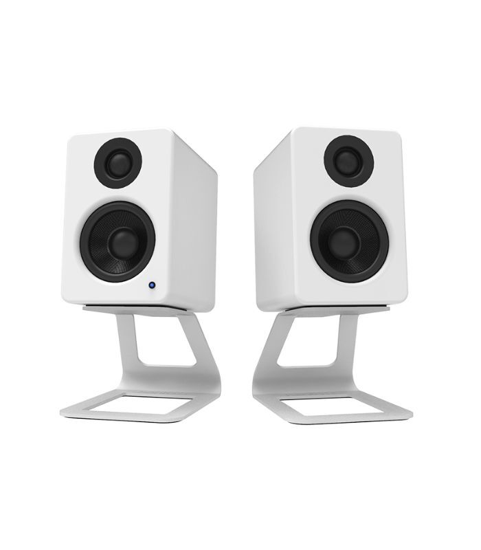 Kanto Audio - SE2W Elevated Desktop Speaker Stands for Small Speakers - White, Pair - Image 2