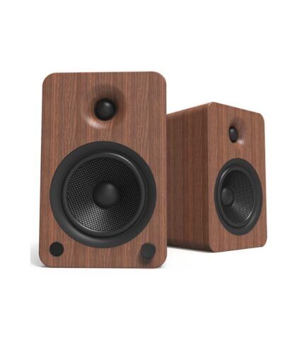 Kanto Audio - YU6 200W Powered Bookshelf Speakers with Bluetooth and Phono Preamp - Walnut, Pair