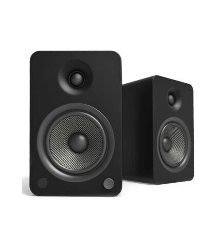 Kanto Audio - YU6 200W Powered Bookshelf Speakers with Bluetooth and Phono Preamp - Matte Black, Pair