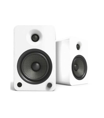 Kanto Audio - YU6 200W Powered Bookshelf Speakers with Bluetooth and Phono Preamp - Matte White, Pair