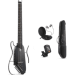 Donner HUSH-I Acoustic-Electric Guitar Kit for Travel Silent Practice Color: Maple-Black
